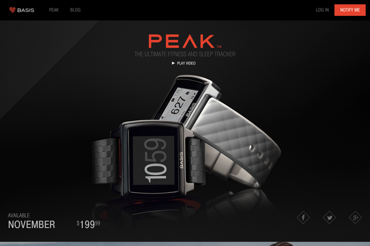 Basis Peak website preview